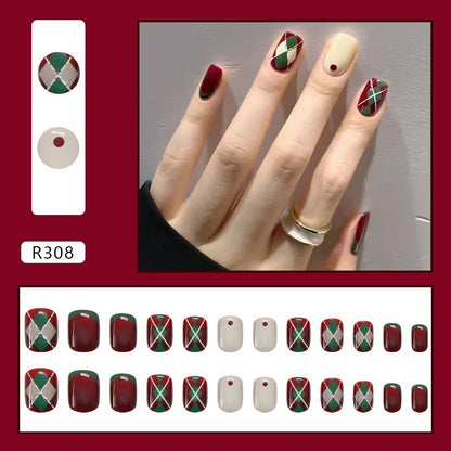 Autumn Winter Red Christmas Nails