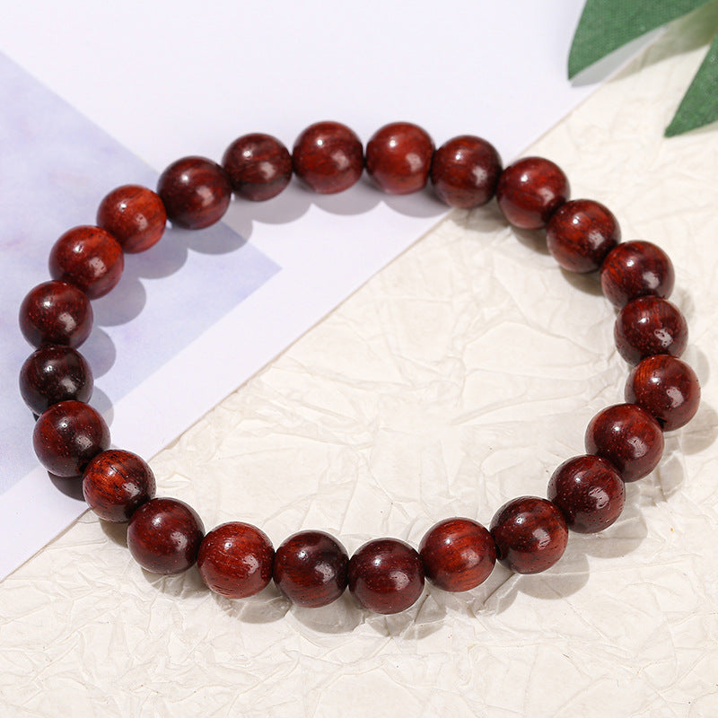 Blood sandalwood bracelet Zambia lobular red sandalwood round bead bracelet