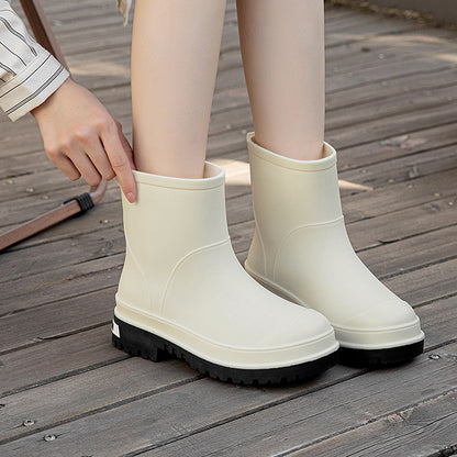 Rain shoes women's cotton warm rain boots