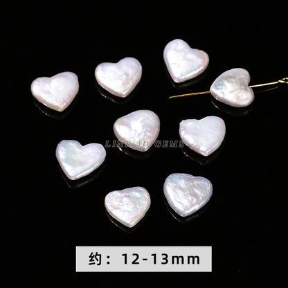 12Mm Natural Intense Light Heart Shaped Baroque Pearl Loose Beads