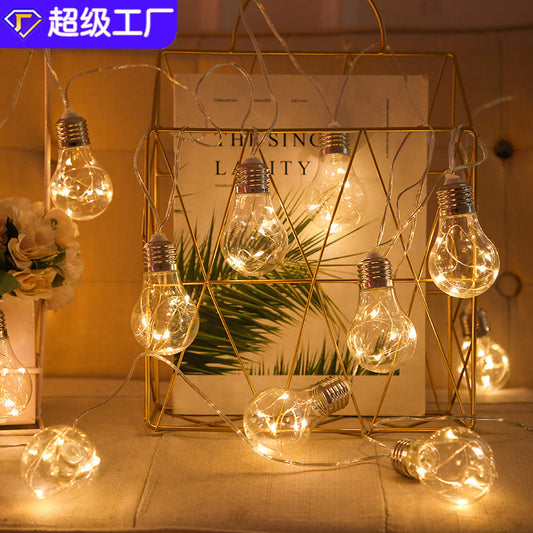 Solar light string G50 bulb copper wire colored light outdoor