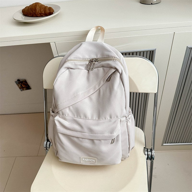 Korean version solid color schoolbag backpack