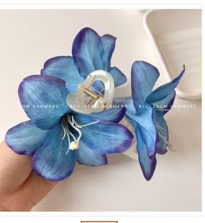 Three-dimensional lily temperament grab clip simulated flower hairpin