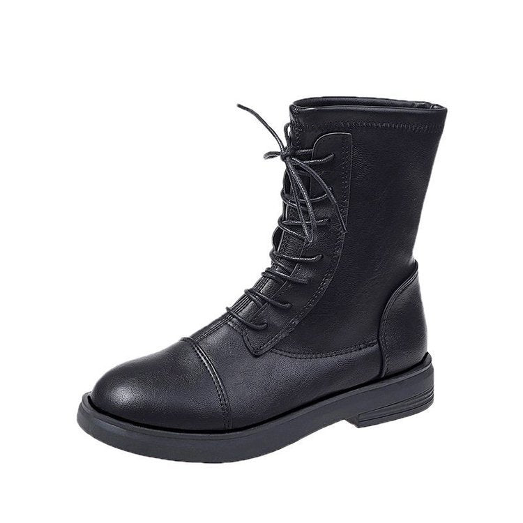 Fashion lace-up flat boots