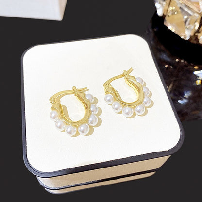 Vintage French U-shaped ear buckle earrings