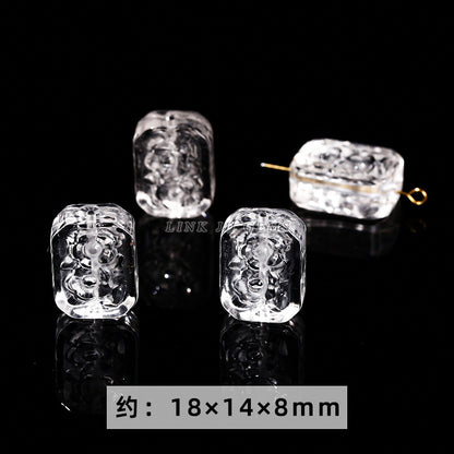 Natural white crystal jewelry accessories loose bead engraving