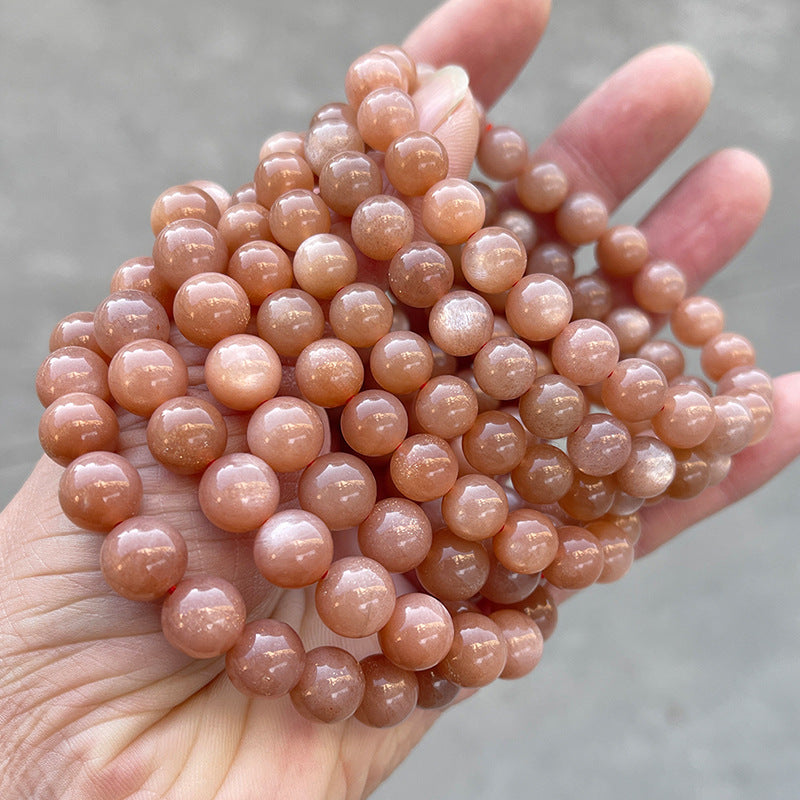 Grade A natural sunstone round bead bracelet