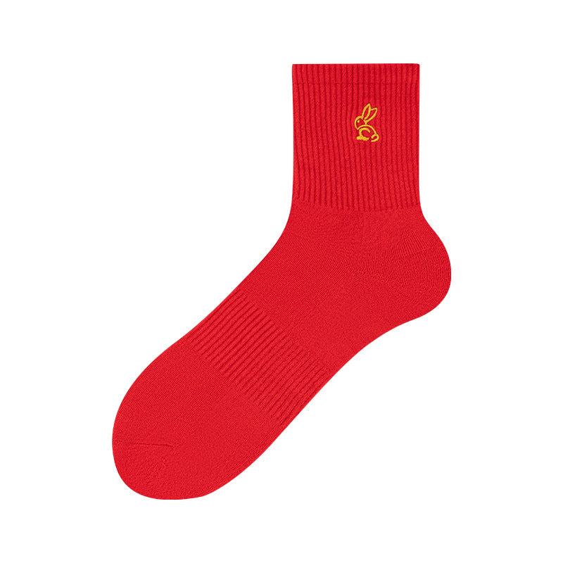 Red Zodiac Mid-Length Socks