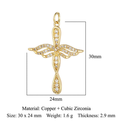 Devil's Eye Cross Copper Zircon Pendant