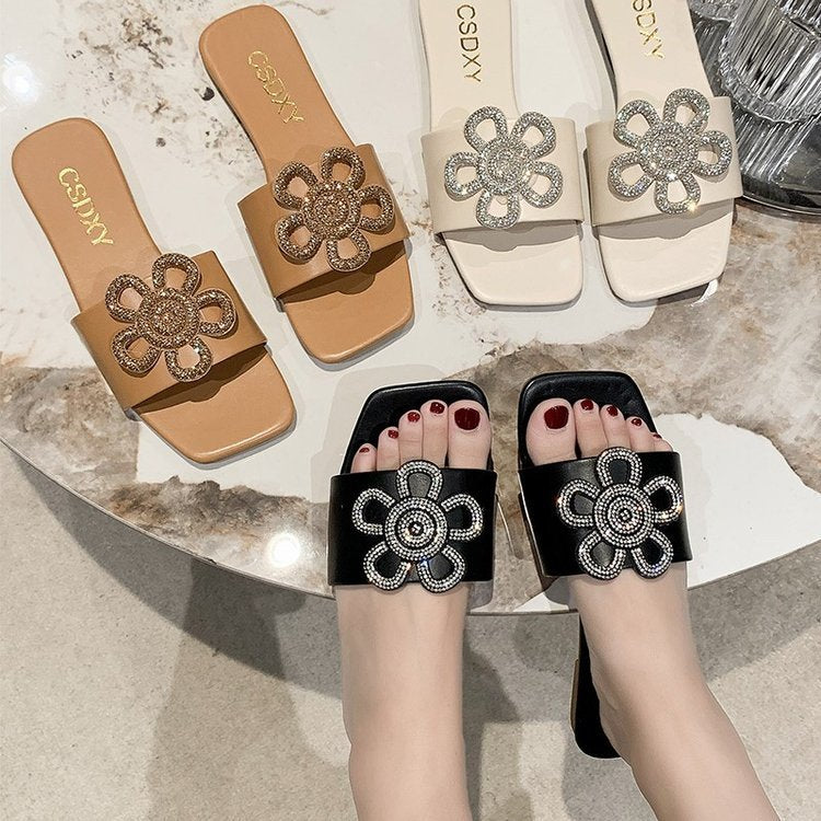 Rhinestone Lightweight Beach Cool Slippers