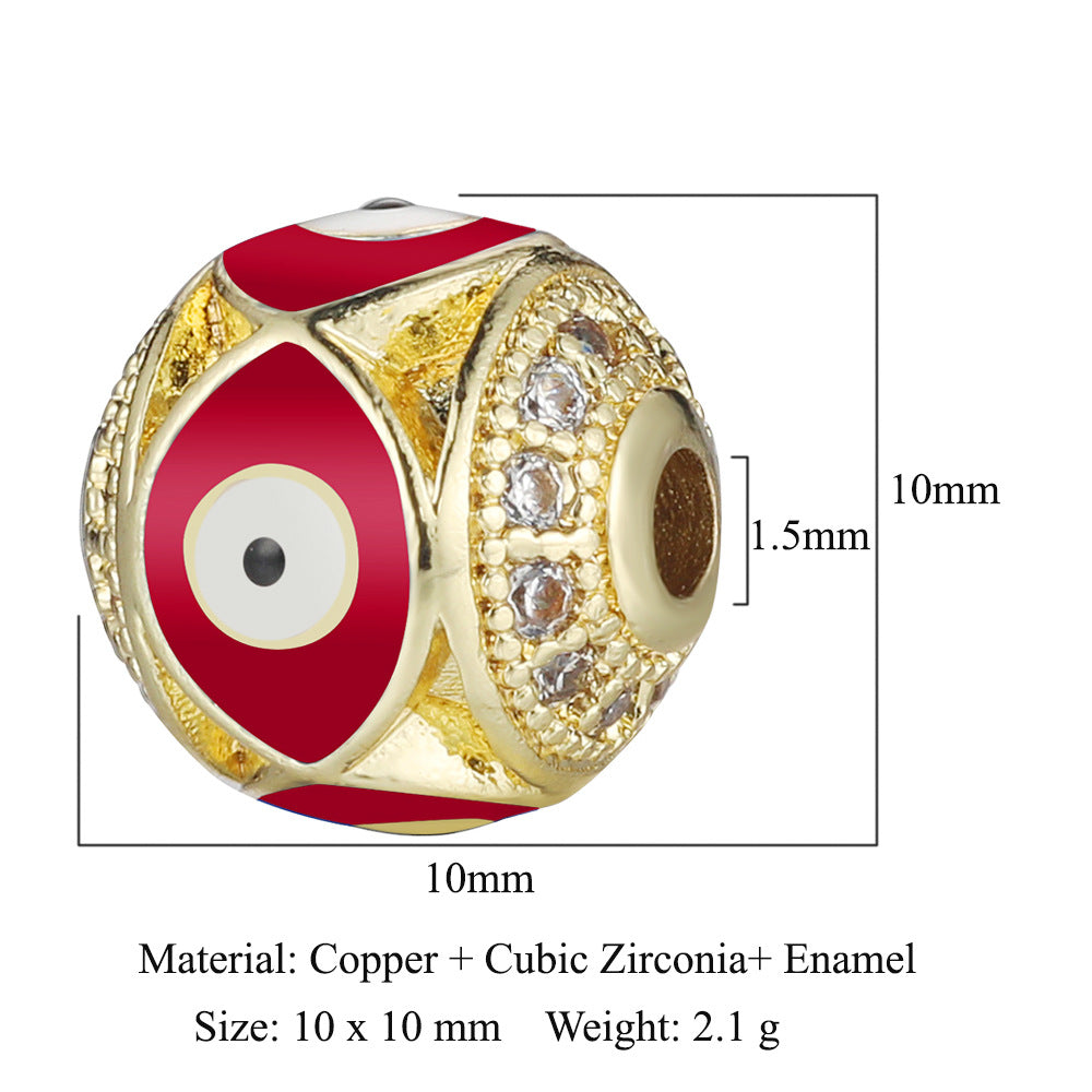 Dripping eyes copper zircon beads spacer beads