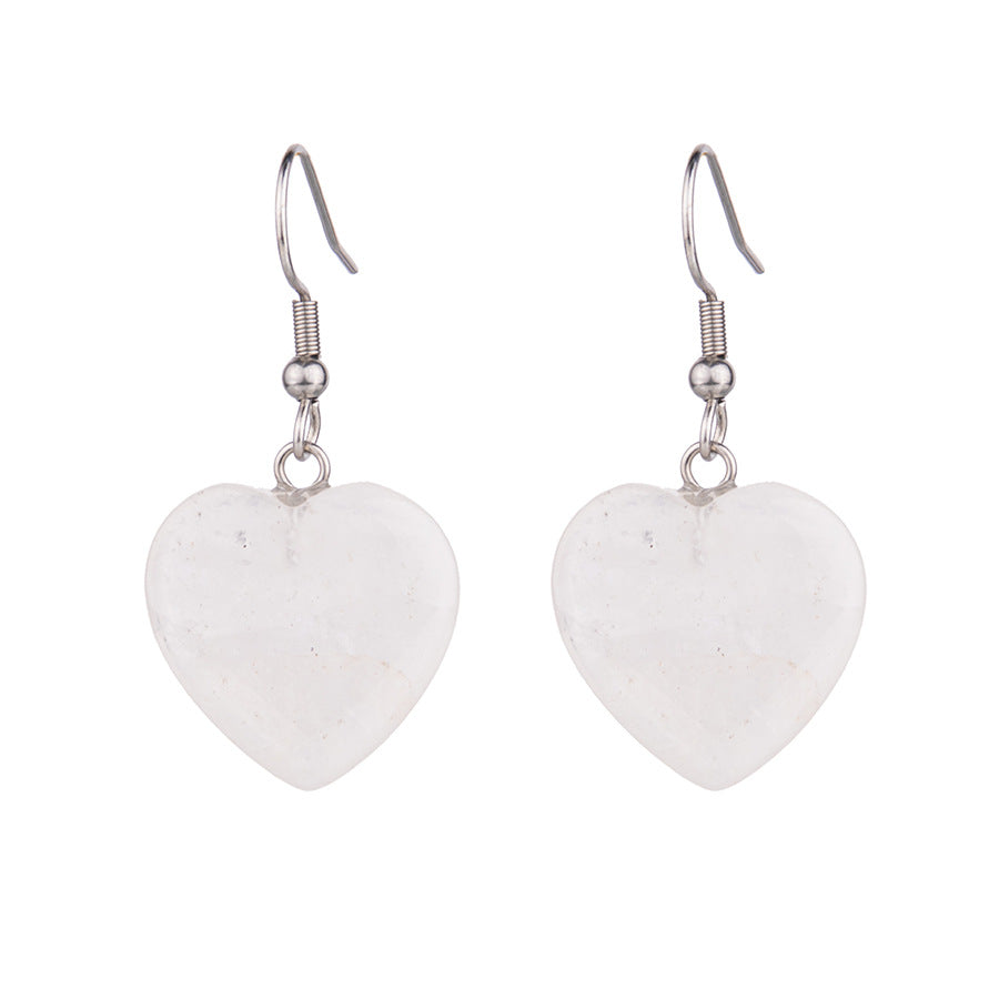 Crystal 20MM heart-shaped stainless steel earrings