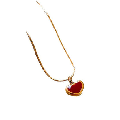 Red simple love necklace