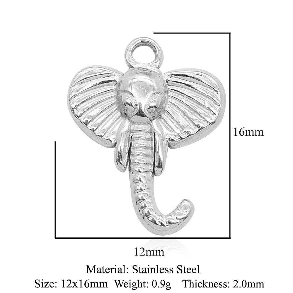 3 pcs/bag stainless steel eye elephant pendant