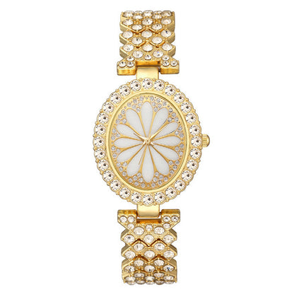 Oval Diamond-Set Bracelet Women's Watch