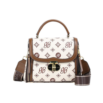 Printed shoulder handbag small square bag