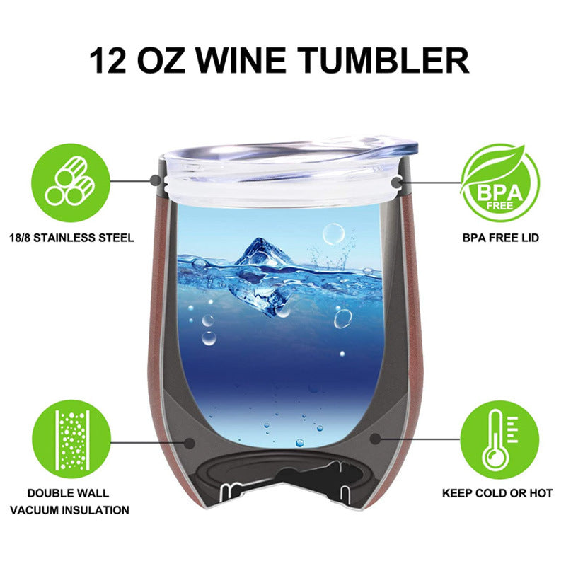 Thermal insulation and cold ice U-shaped red wine glass