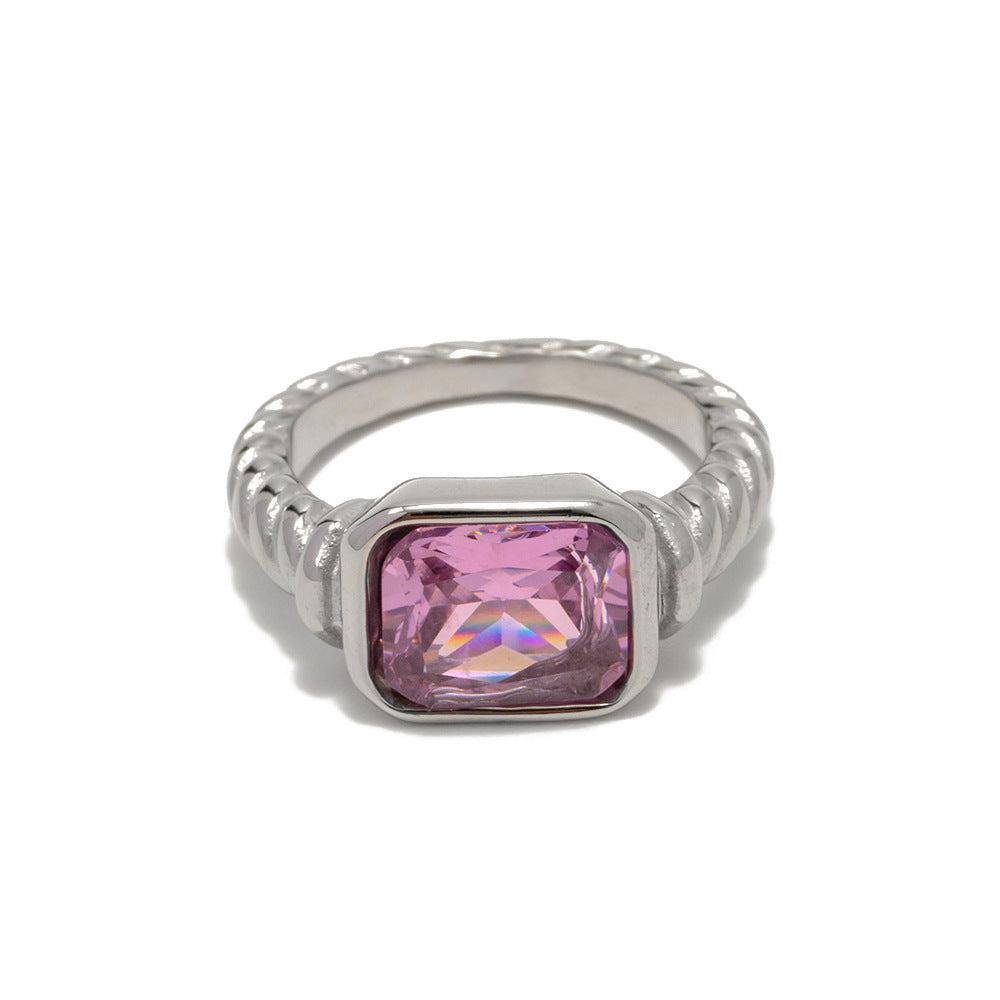 Anillo circonita rosa 