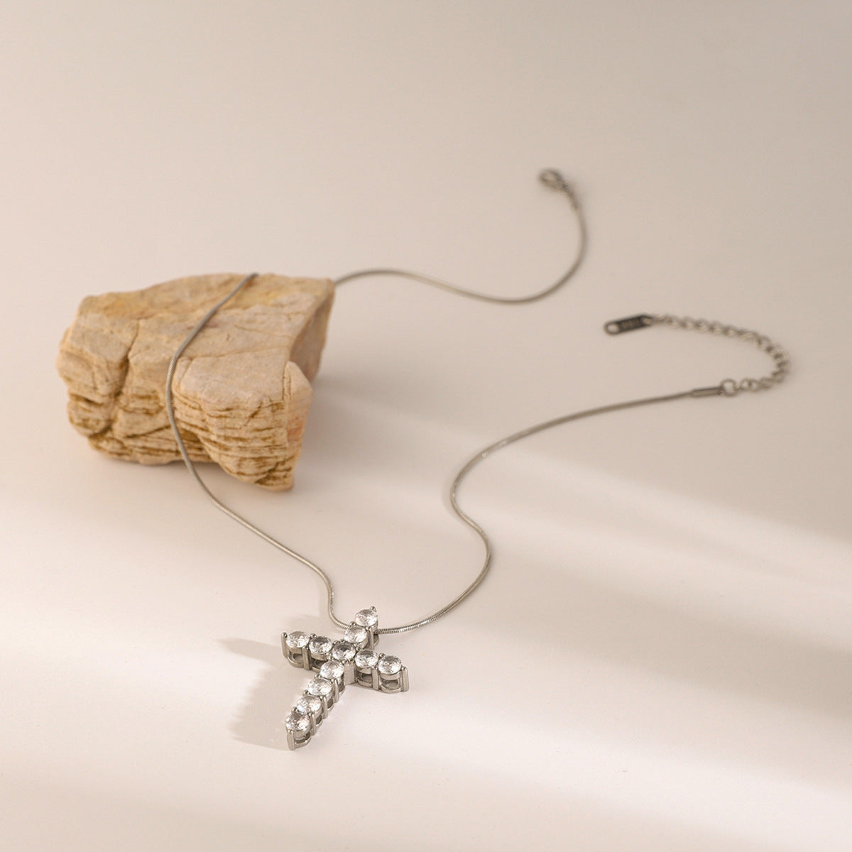 Zirconia Cross Pendant Necklace