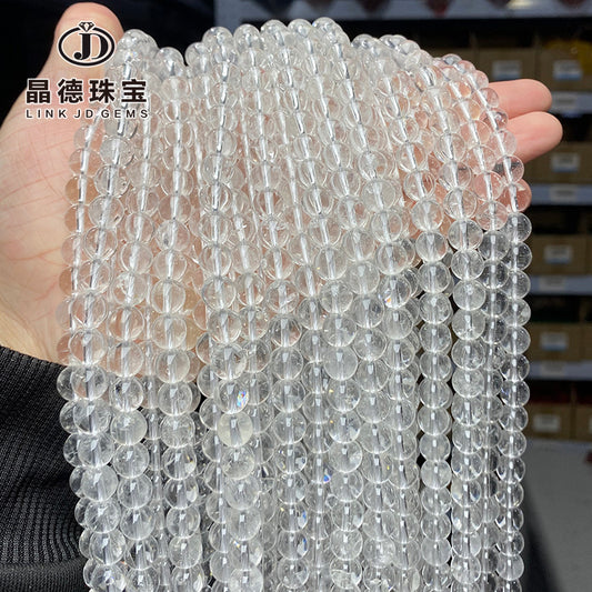 5A Natural White Crystal Round Beads Loose Beads