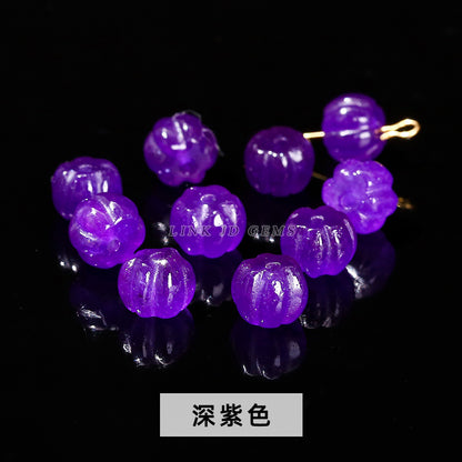 6*8mm color chalcedony pumpkin beads loose beads