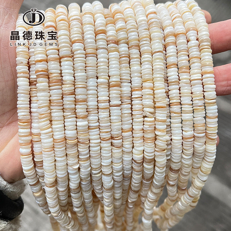 6 * 2Mm natural freshwater shell round spacer beads loose beads