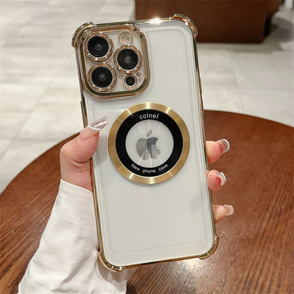 Electroplated Shockproof Case iPhone16 Pro 12 14 Dual Ring Magnetic Cover