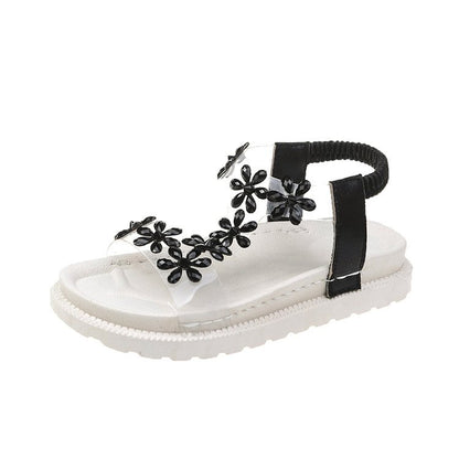 Rhinestone flower sandals