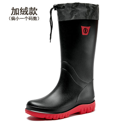 High tube rain shoes for men