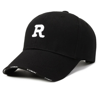 Gorra de pico de pato moderna con letras coreanas bordadas 