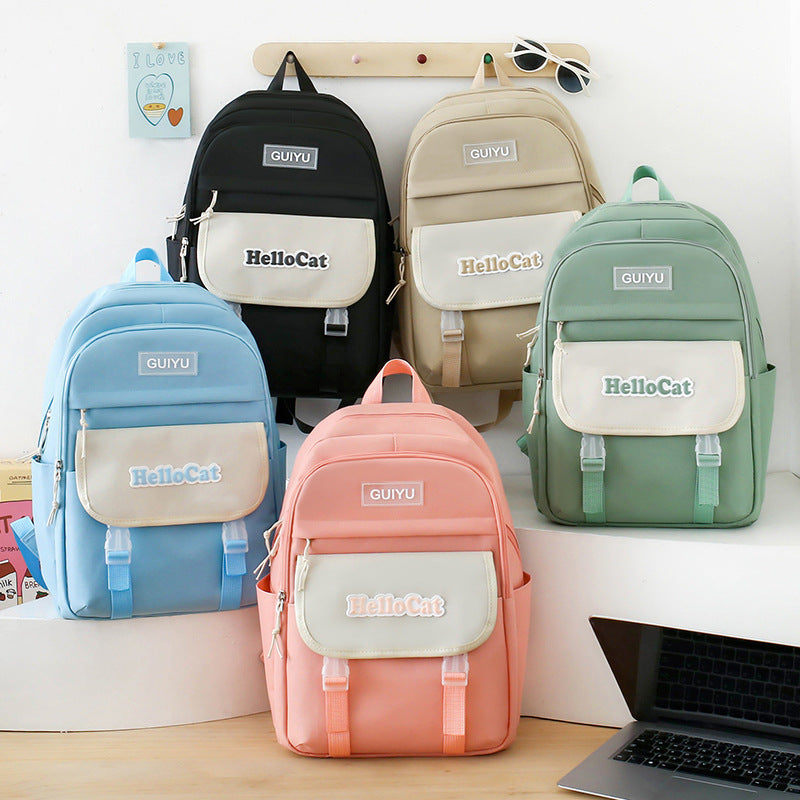 4-piece large capacity student backpack