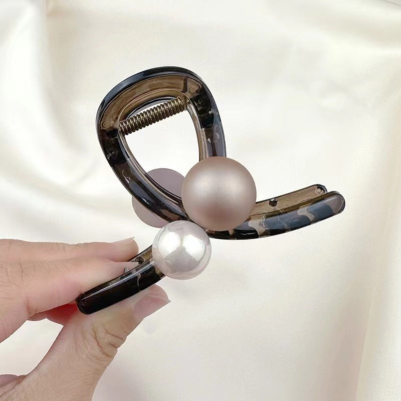 Pearl grab clip high-end hairpin