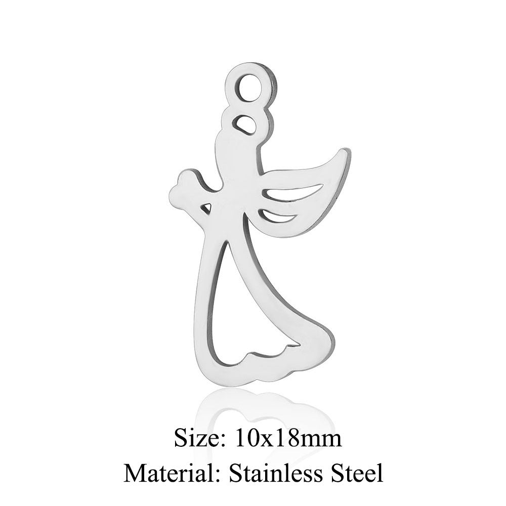 5 pcs/pack Angel Cupid titanium steel pendant