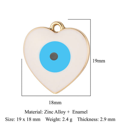 5 piezas/bolsa de pendientes y collar de aleación con forma de ojo de amor geométrico 