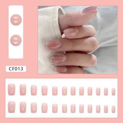 Glossy Solid Color Square Nails