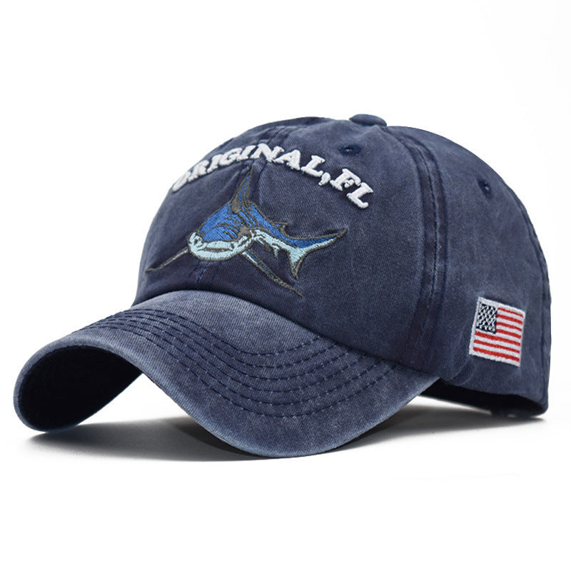 Cartoon Washed Shark Cap