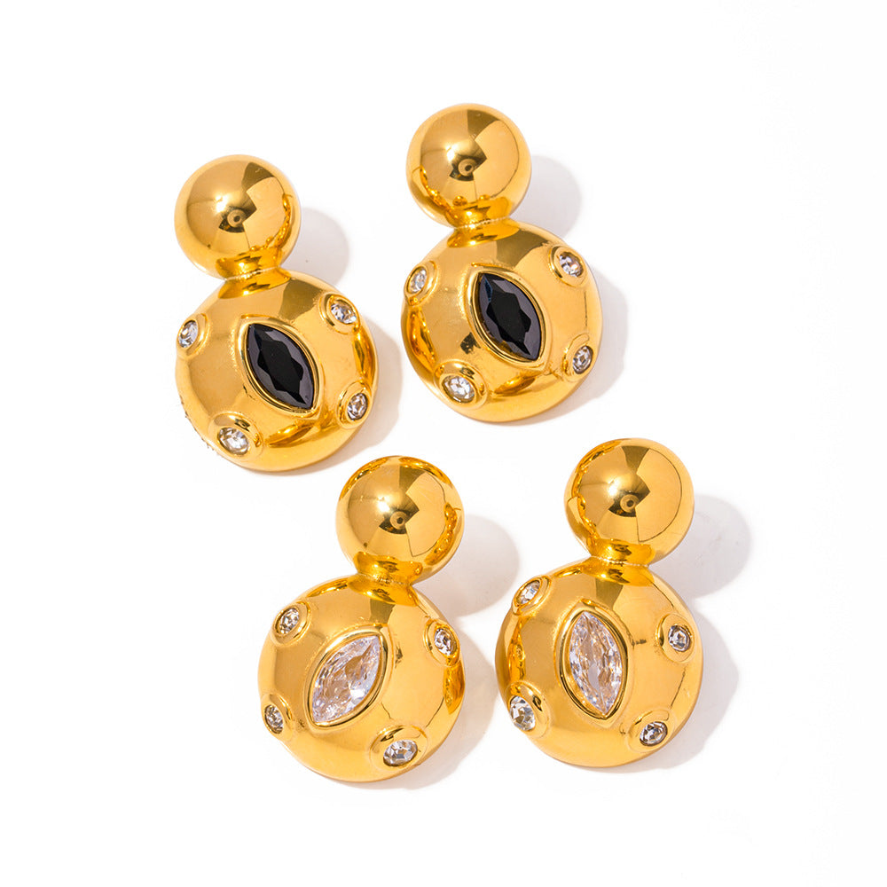 Double-layer ball drop earrings