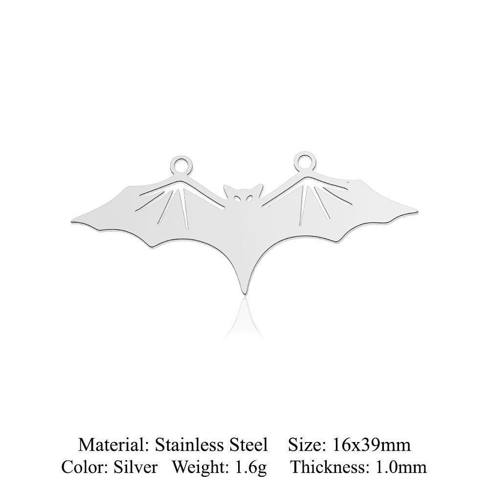 5 pcs/pack pumpkin head titanium steel pendant bat