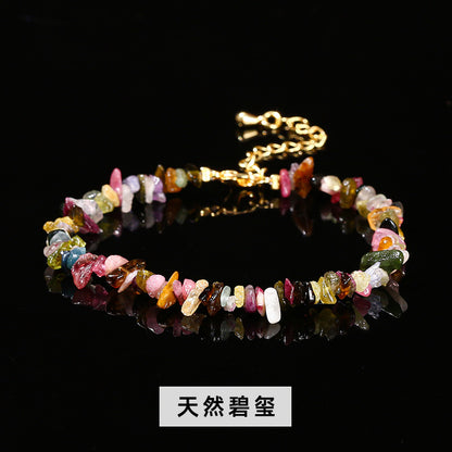 Natural powder crystal gravel bracelet