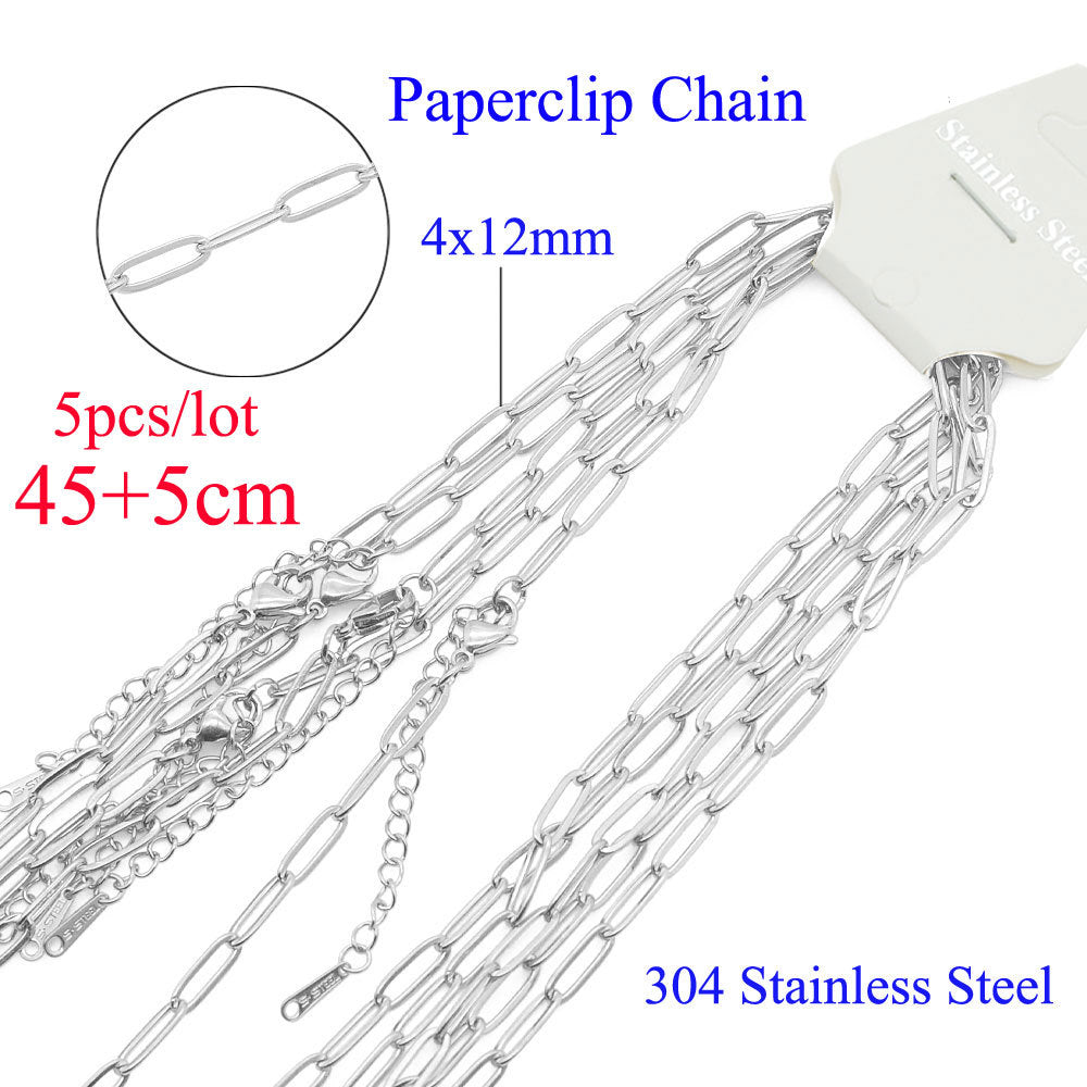 Stainless steel necklace O-chain flat cross DIY