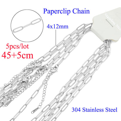 Stainless steel necklace O-chain flat cross DIY