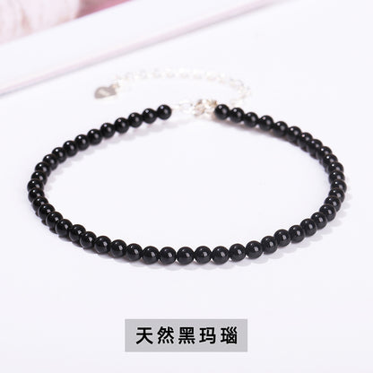 3Mm natural stone crystal agate round bead extremely fine bracelet