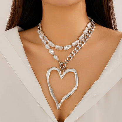 Double Baroque Imitation Pearl Necklace