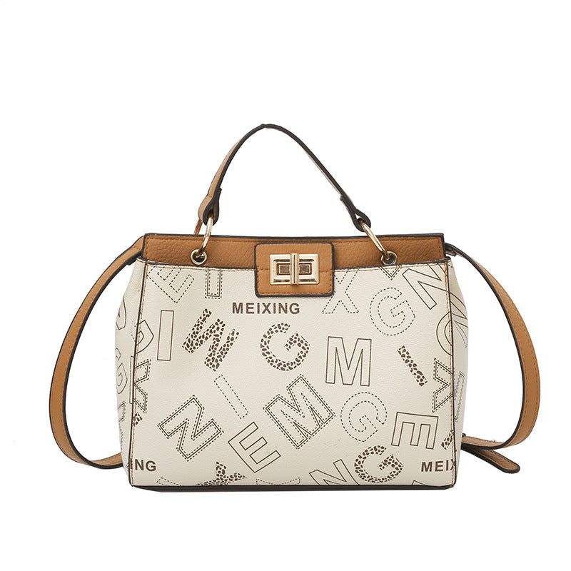 New printed letter bag women's high texture