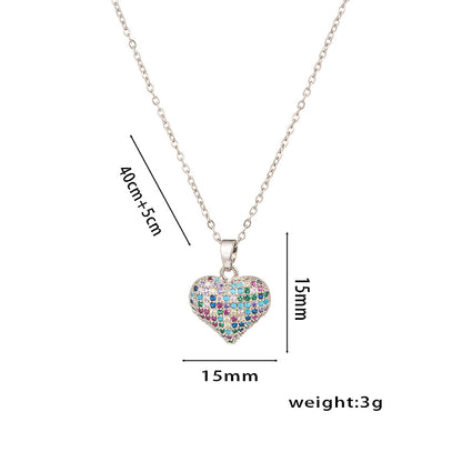 New Titanium Steel Heart Necklace, Trendy Pendant