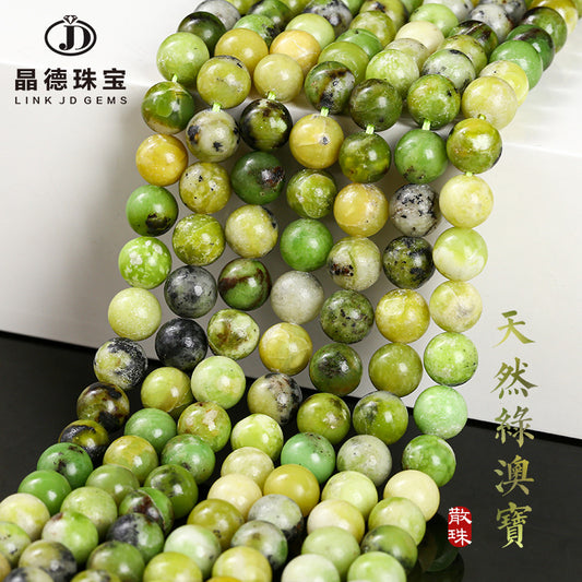 Green Opal loose beads Australian gemstone round beads