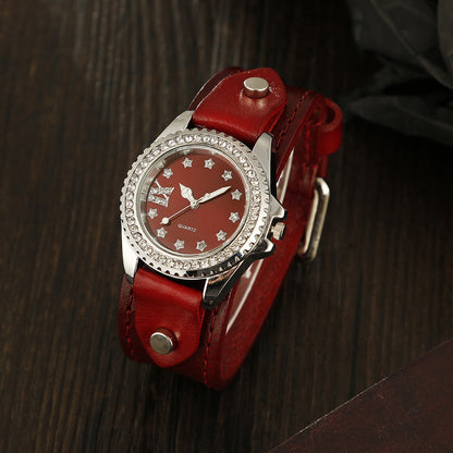 Reloj de cuero de moda casual para damas 