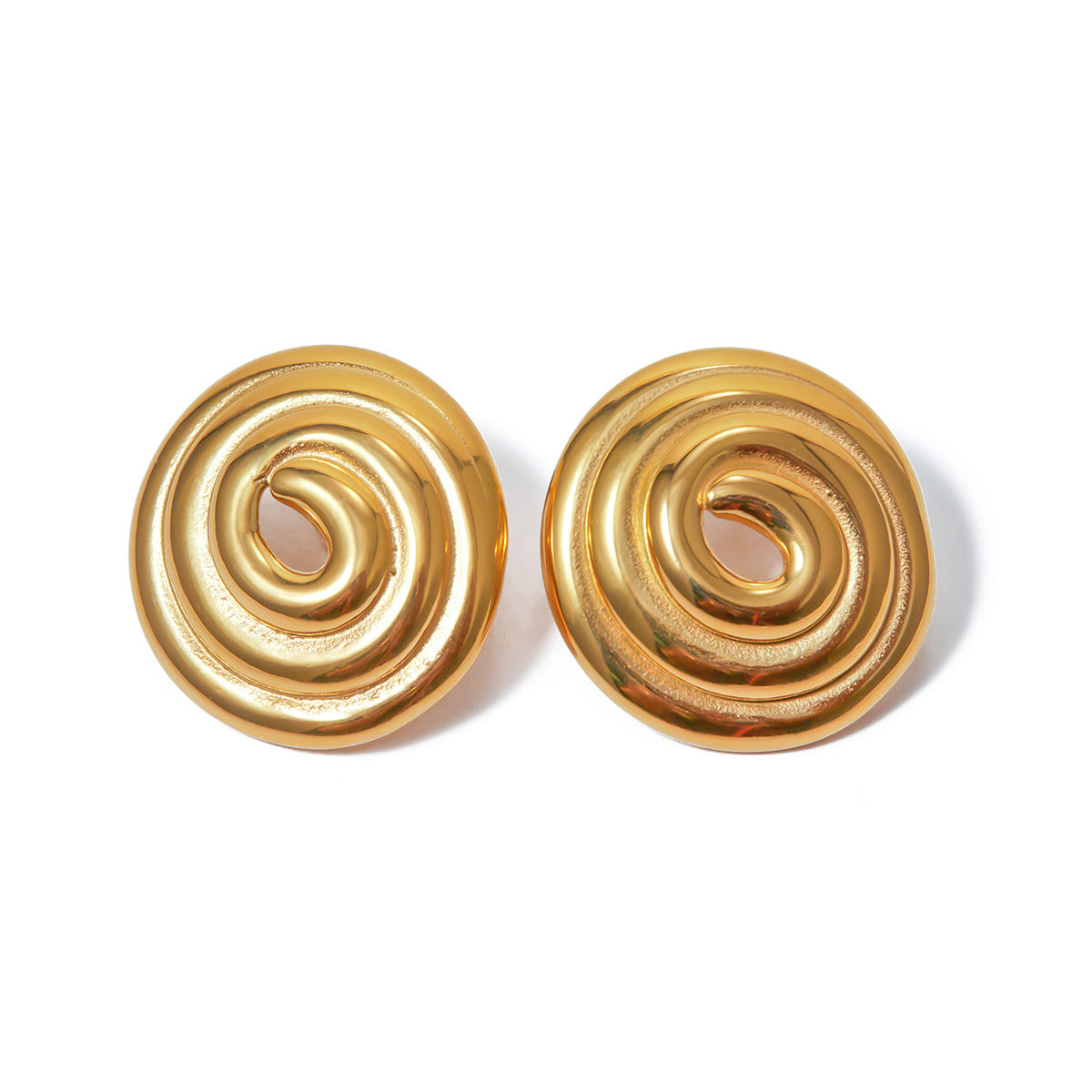 Threaded Hoop Disc Earrings