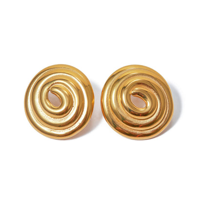 Threaded Hoop Disc Earrings