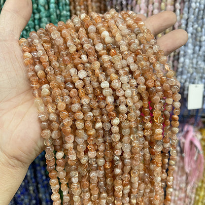 6-8Mm natural golden sunstone shaped beads